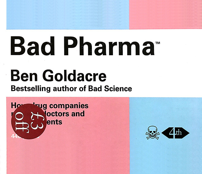 Capa da edição britânica de “Bad Pharma”/Reprodução