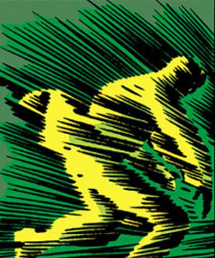 Bruce Banner banhado em raios gama, por Jack Kirby
