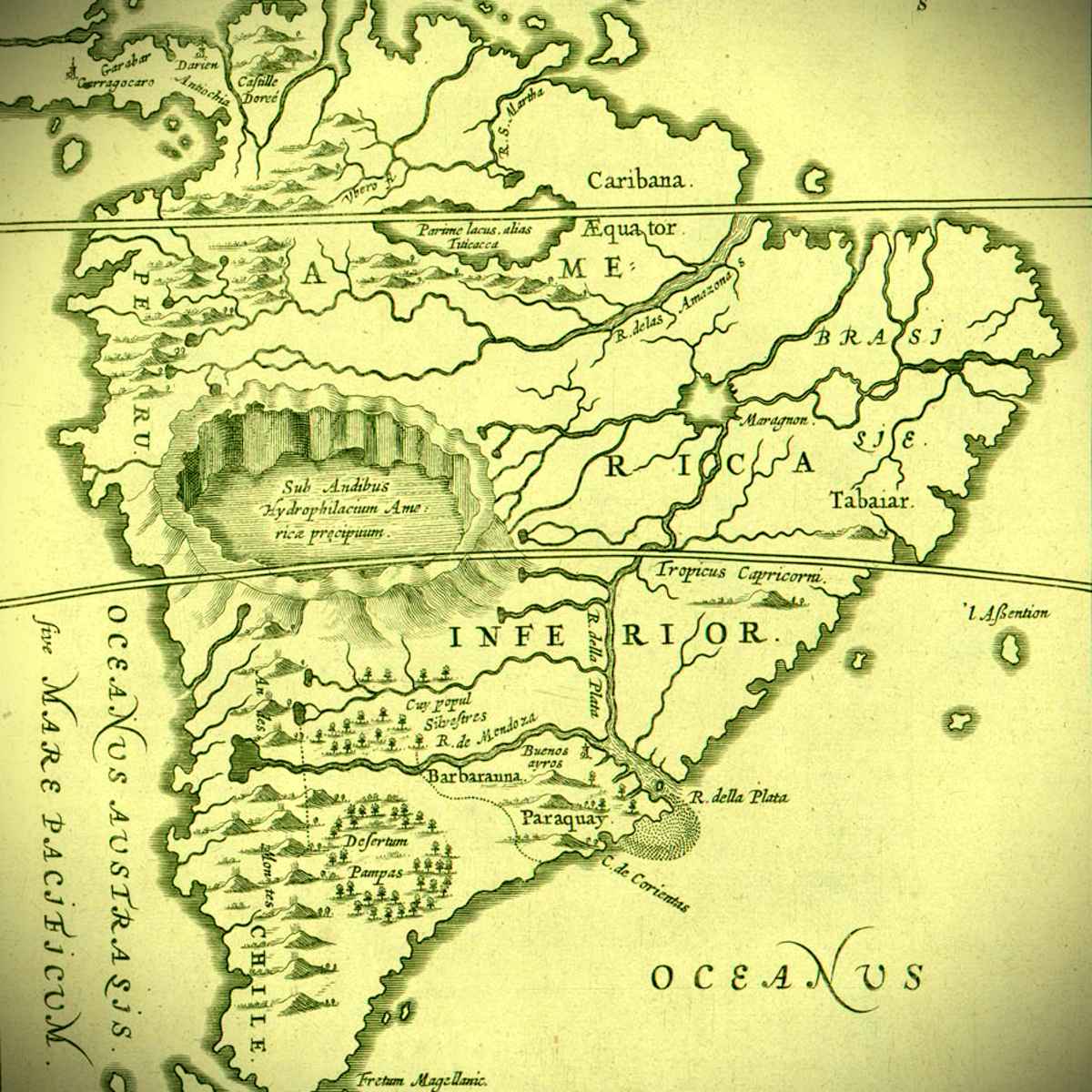 mapa antigo da América do Sul