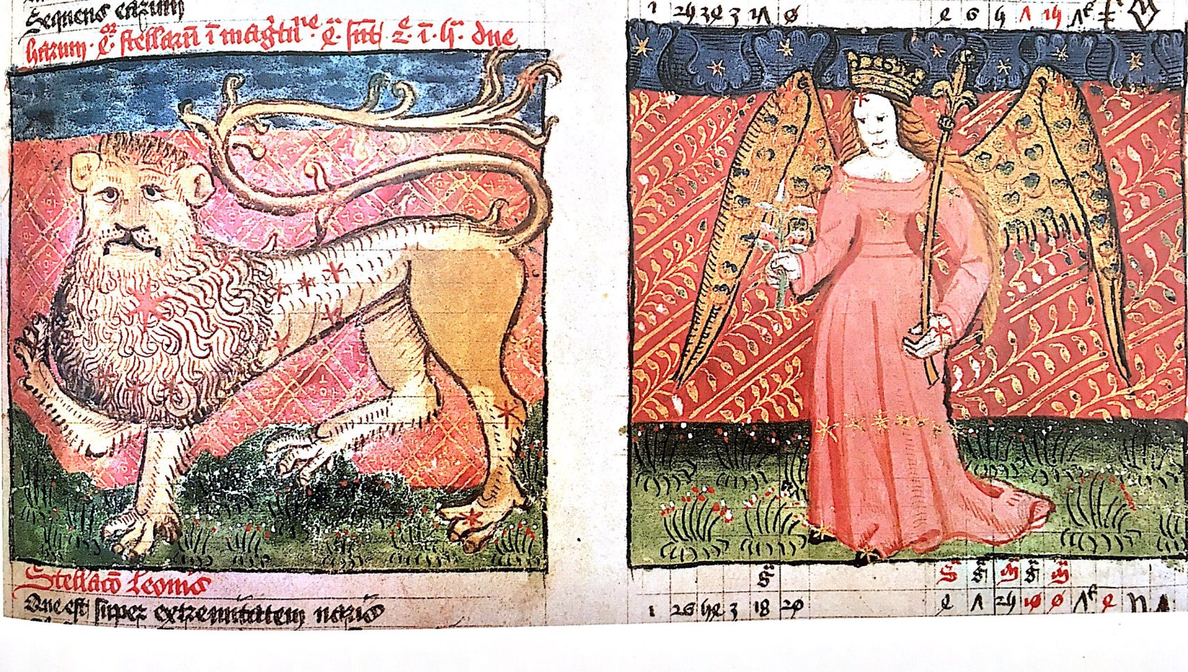 Signos do zodíaco em ilustração medieval