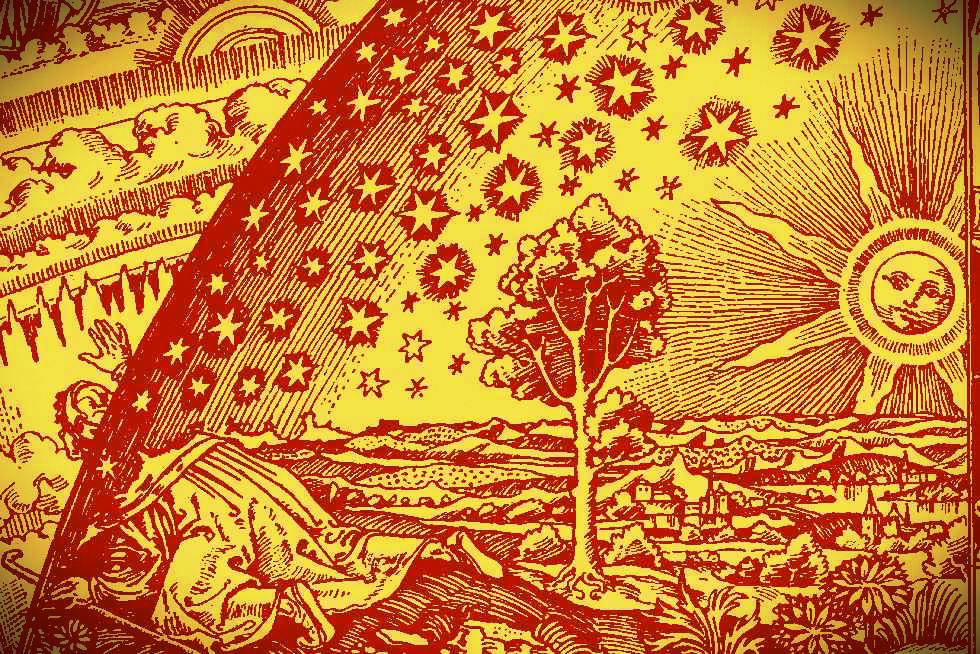Ilustração da abóboda celeste Camile Flammarion