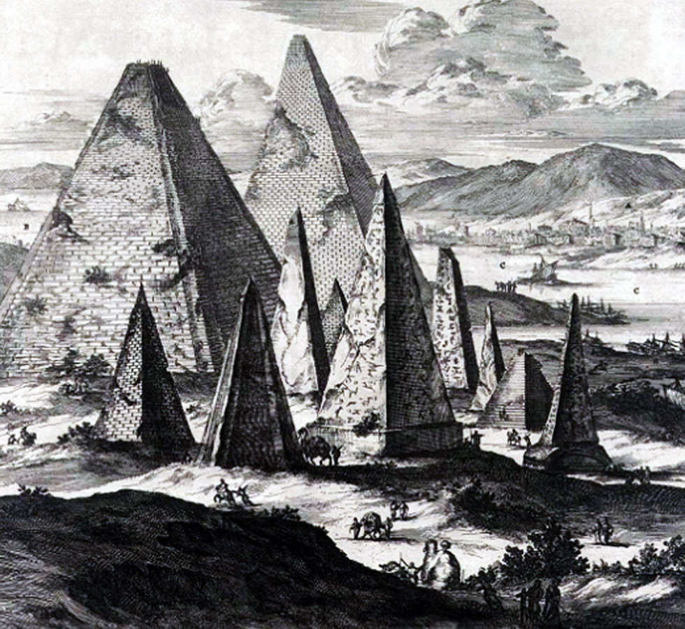 Pirâmides do Egito, na visão de Athanasius Kircher