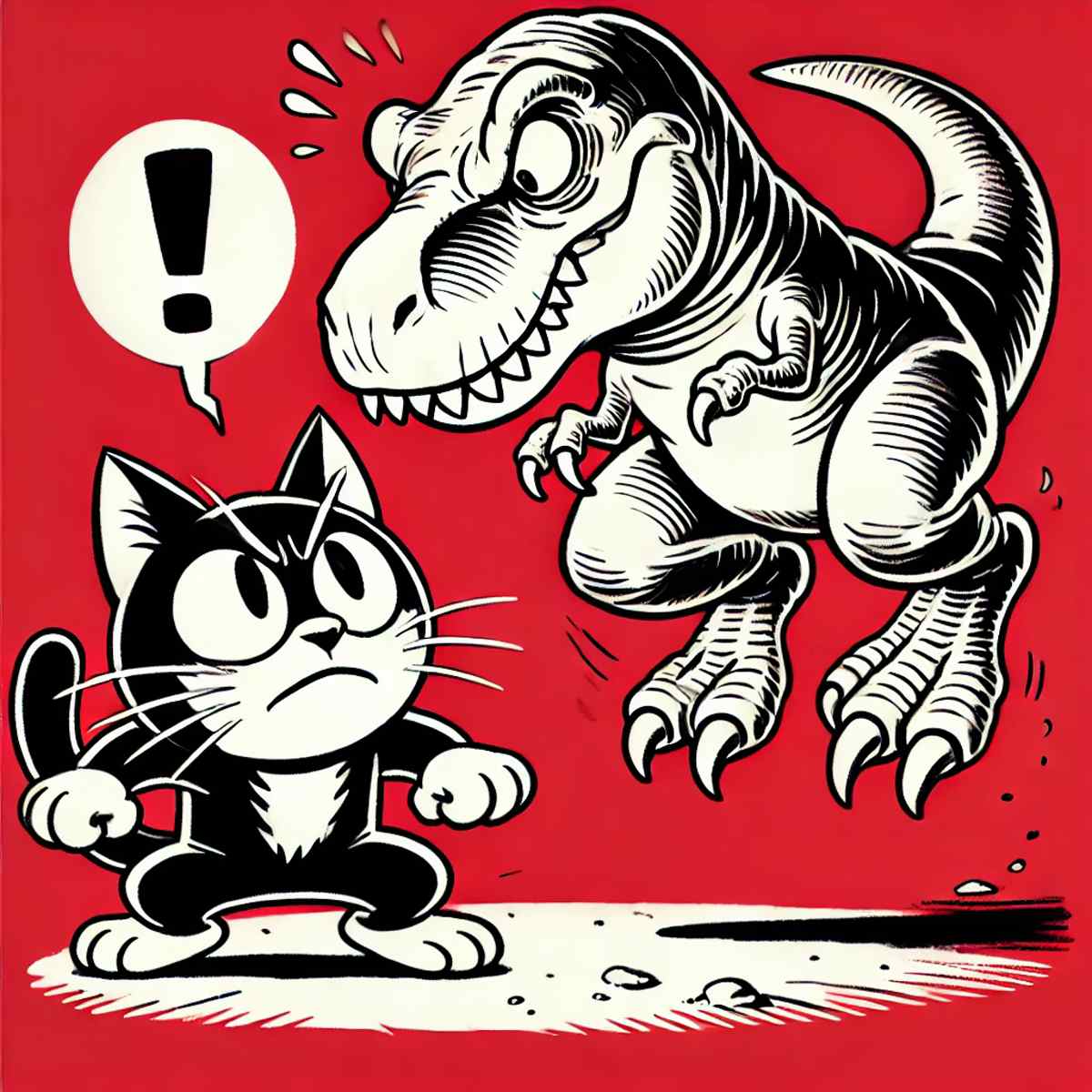 gato e dinossauro