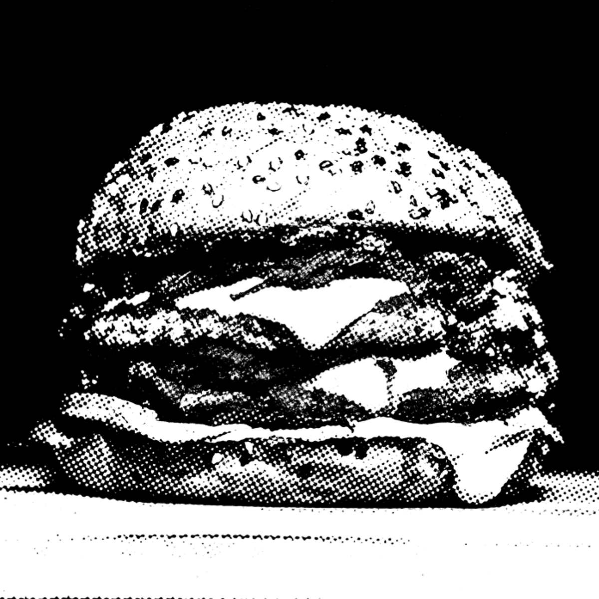 x-burguer em preto e branco