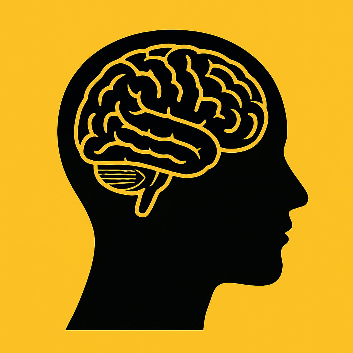 cérebro humano na cabeça