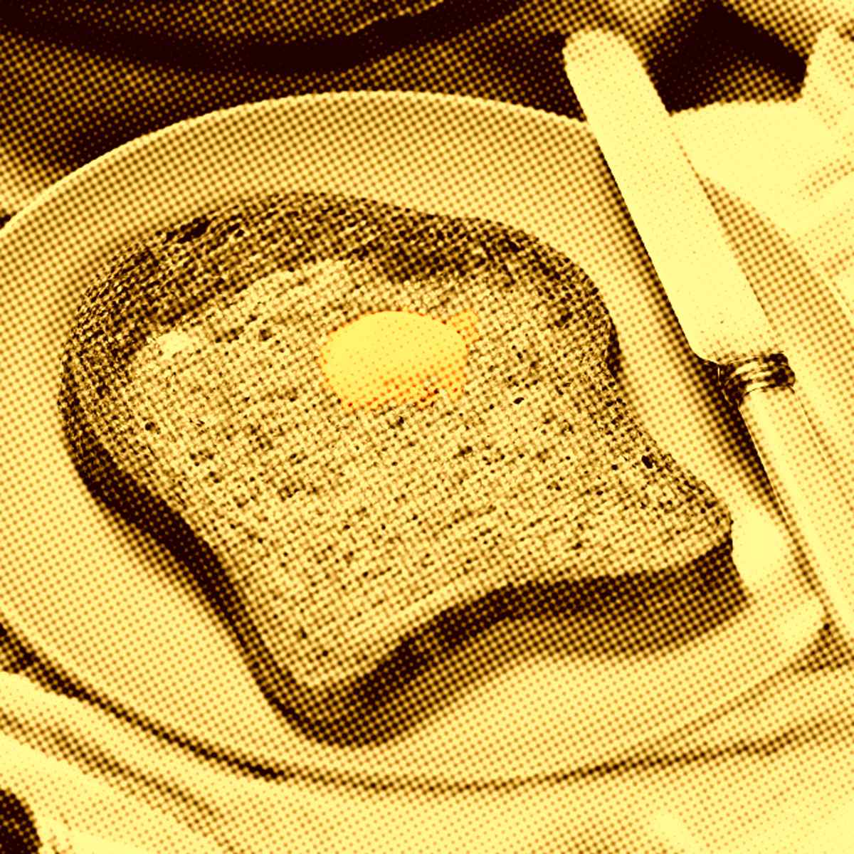 Pão integral com manteiga