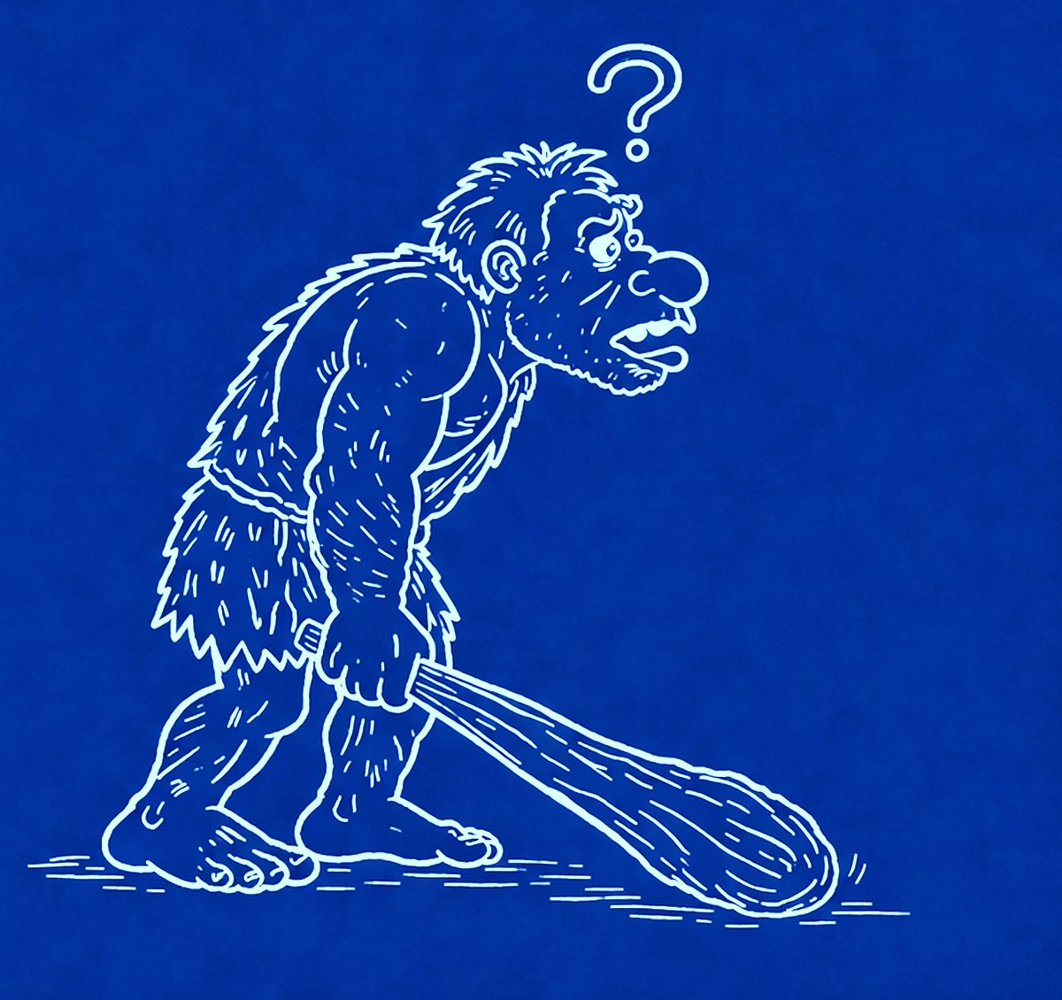 caricatura de homem das cavernas