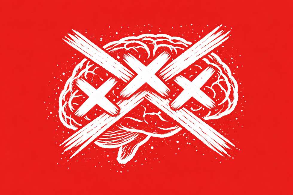 cérebro sobre fundo vermelho