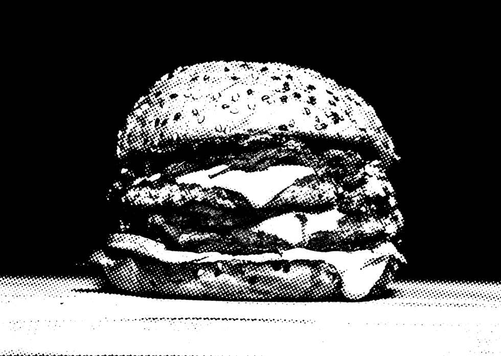 x-burguer em preto e branco