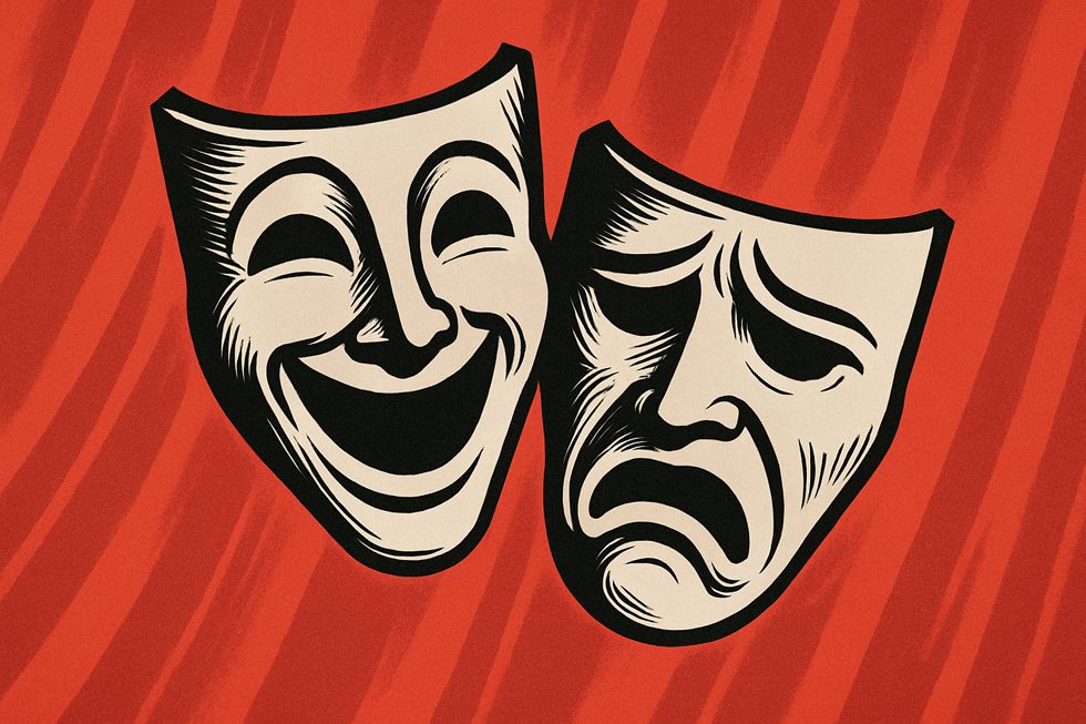 máscaras de comédia e tragédia
