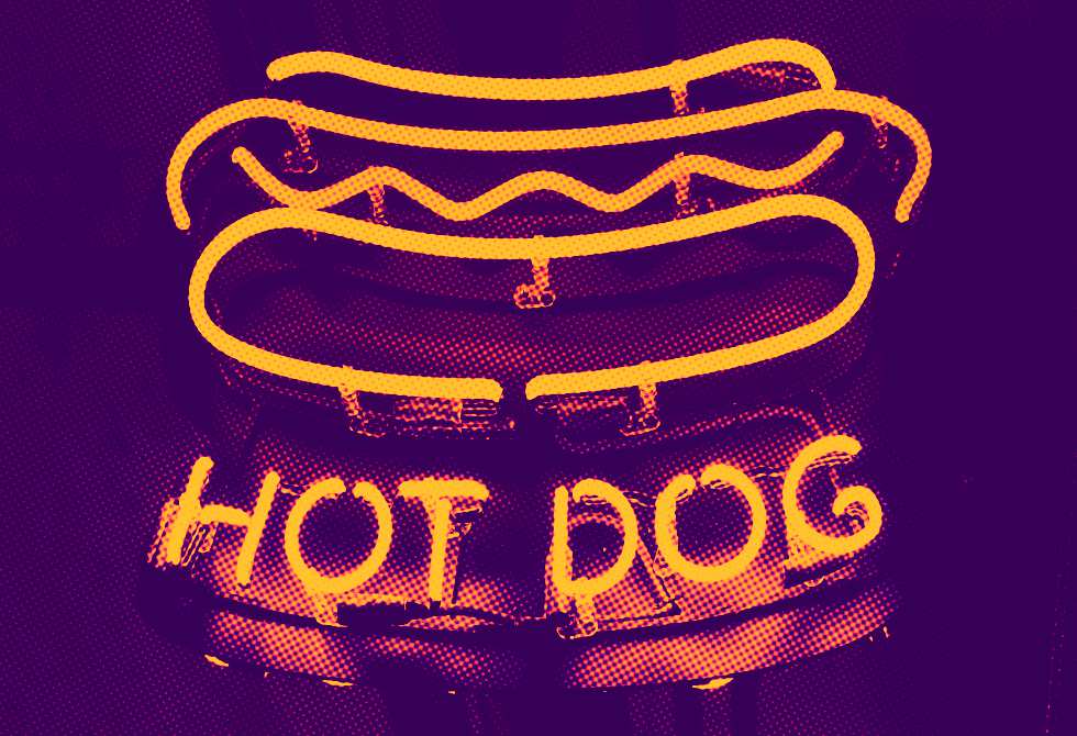 placa de cachorro-quente