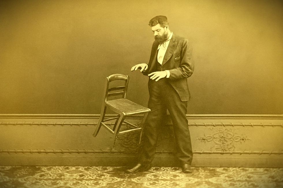 Truque de mágica em foto do século 19