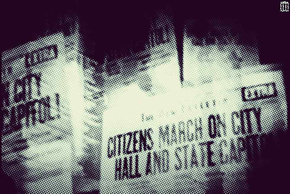 Jornais em quadro do filme "Meet John Doe" (1941)