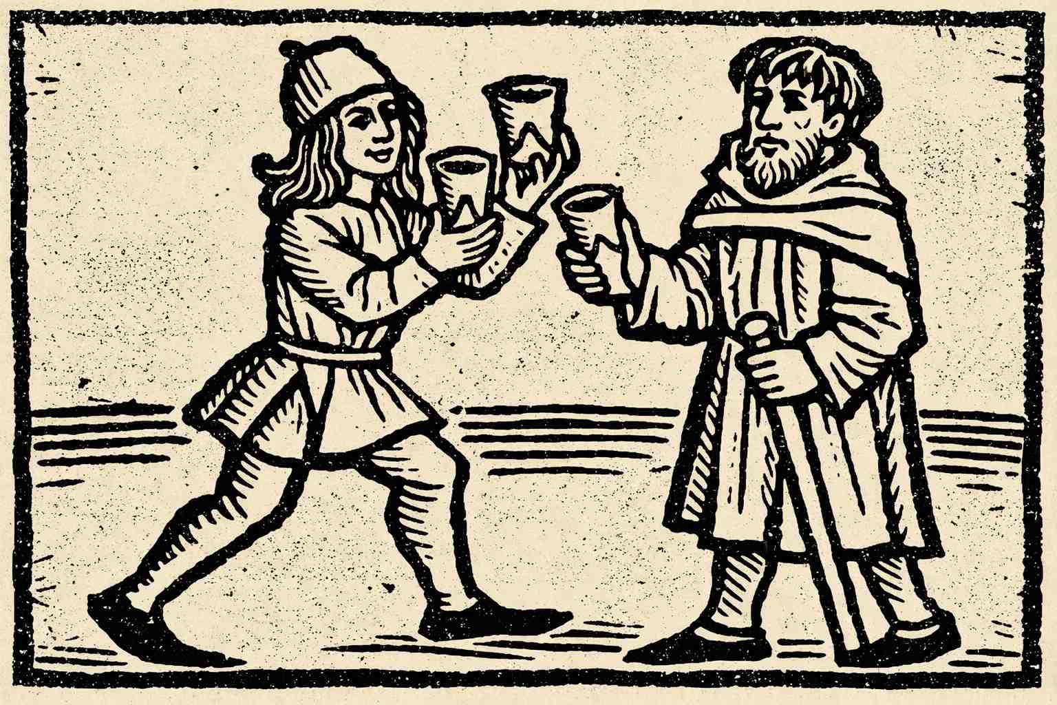 home oferecendo copos com bebida