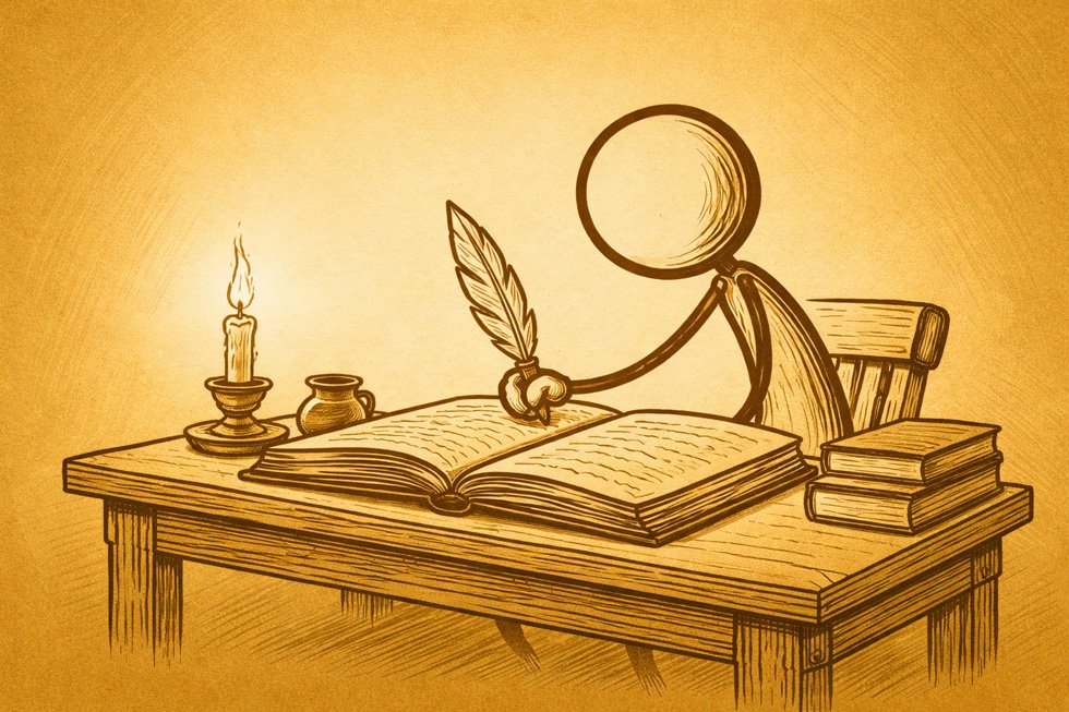 escritor em escrivaninha